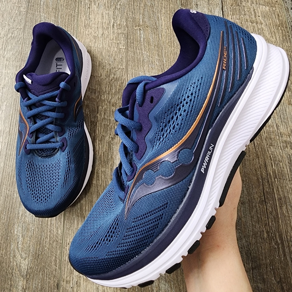Saucony Ride 14 Running Shoes, Midnight/Copper, Women's Size 8